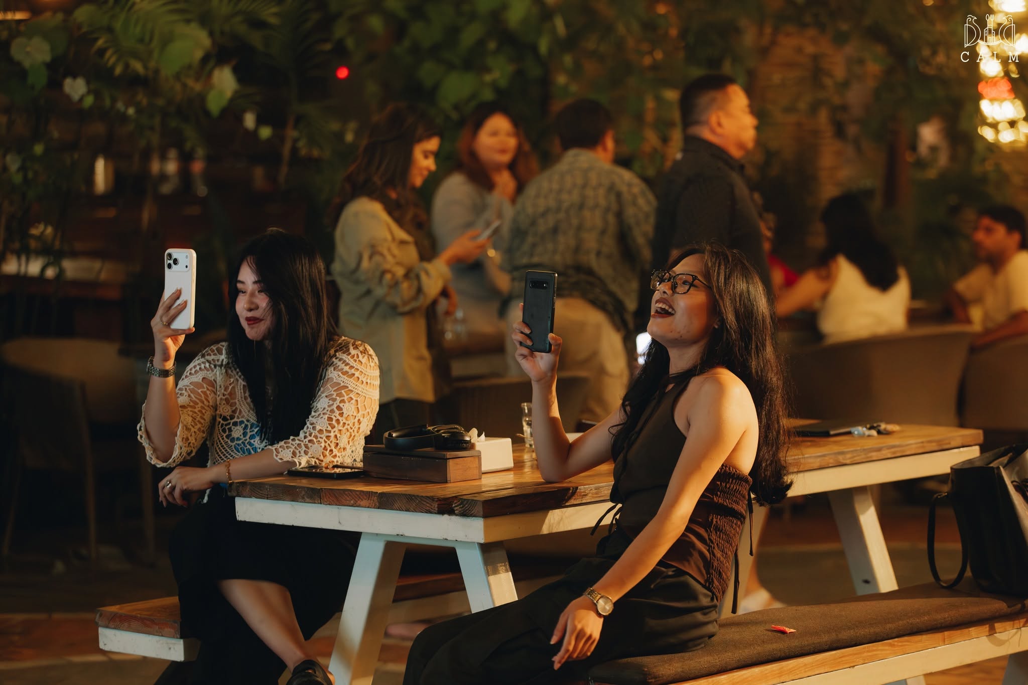 Guests enjoying an evening at Calm