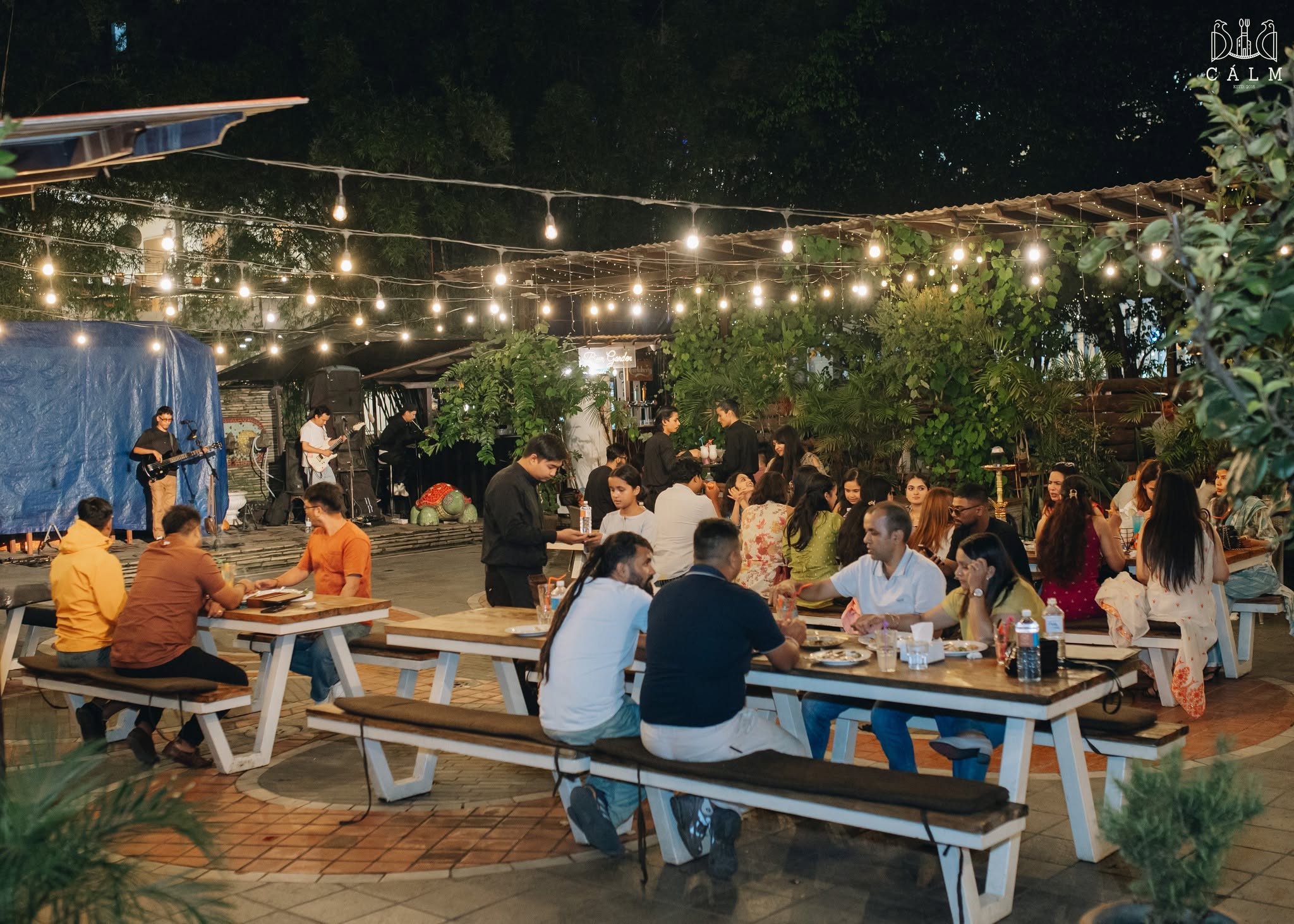 An evening in Calm beer garden